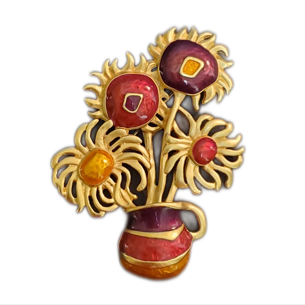 YSL for Avon Van Gogh Flowers Brooch